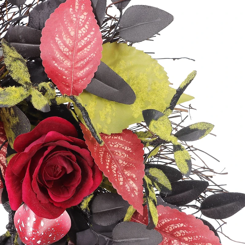 24" Black & Red Rose Wreath by Ashland®
