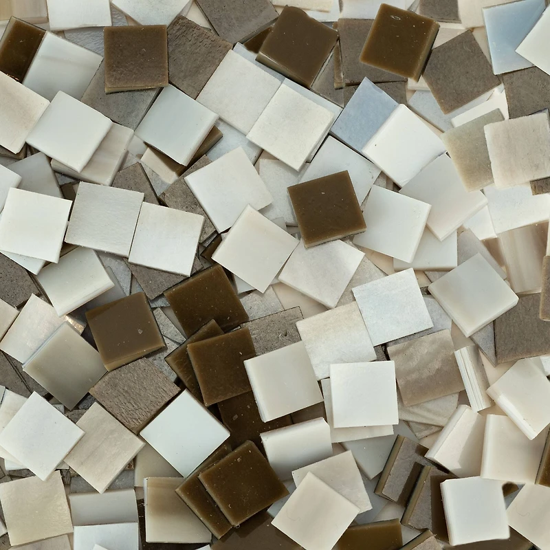 Oceanside Compatible™ Small Neutral Mosaic Stained Glass Squares, 8oz.
