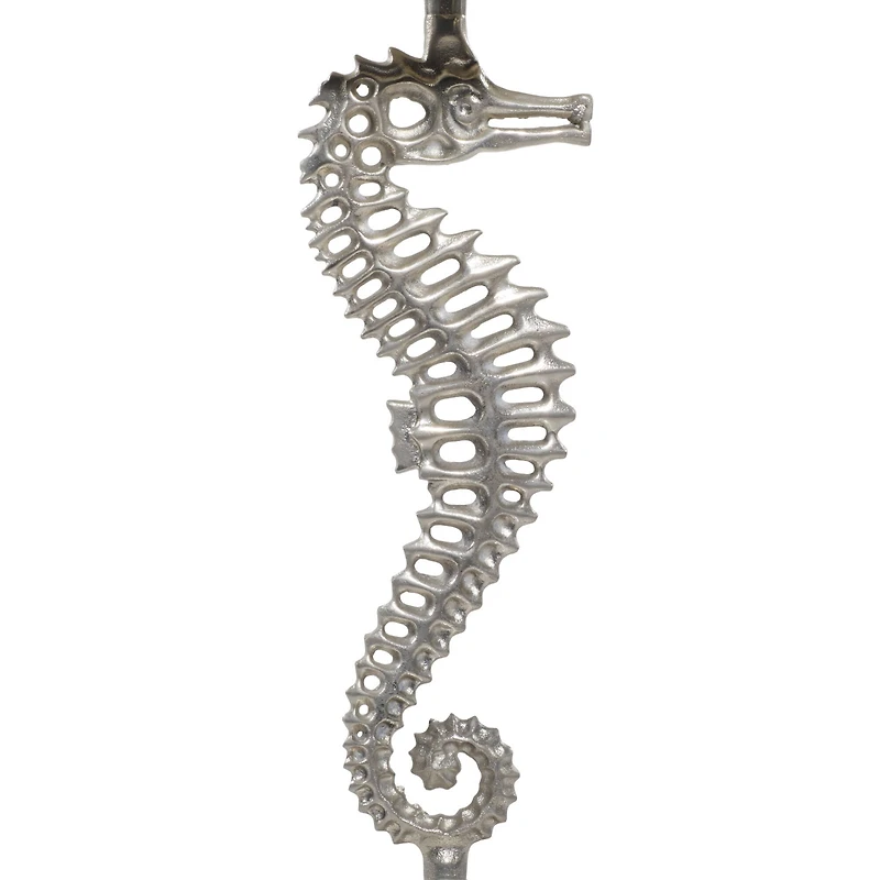 Silver Aluminum Coastal Accent Table