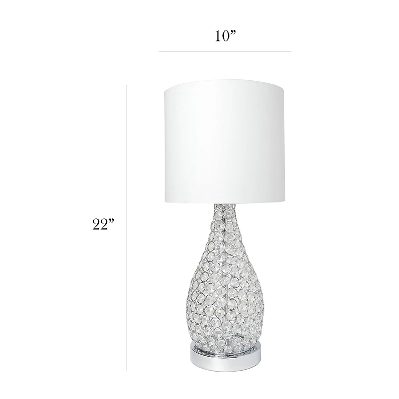 Elegant Designs Crystal & Chrome Decorative Table Lamp