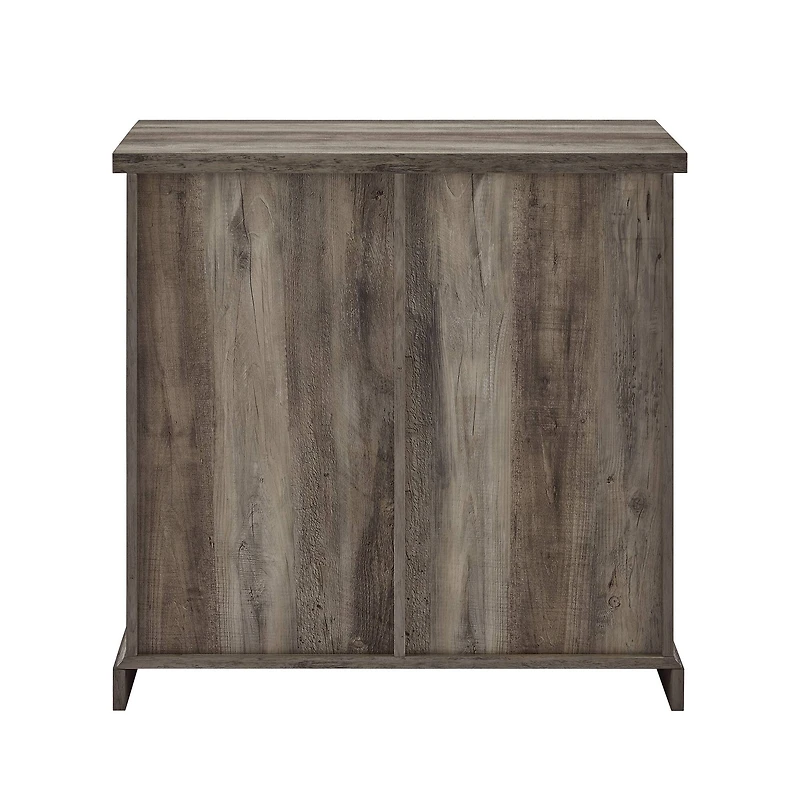 Edison Walker 32" Grey Wash Sliding Mesh Metal Door Accent Cabinet