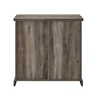 Edison Walker 32" Grey Wash Sliding Mesh Metal Door Accent Cabinet