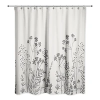 Sketched Florals 71" x 74" Shower Curtain