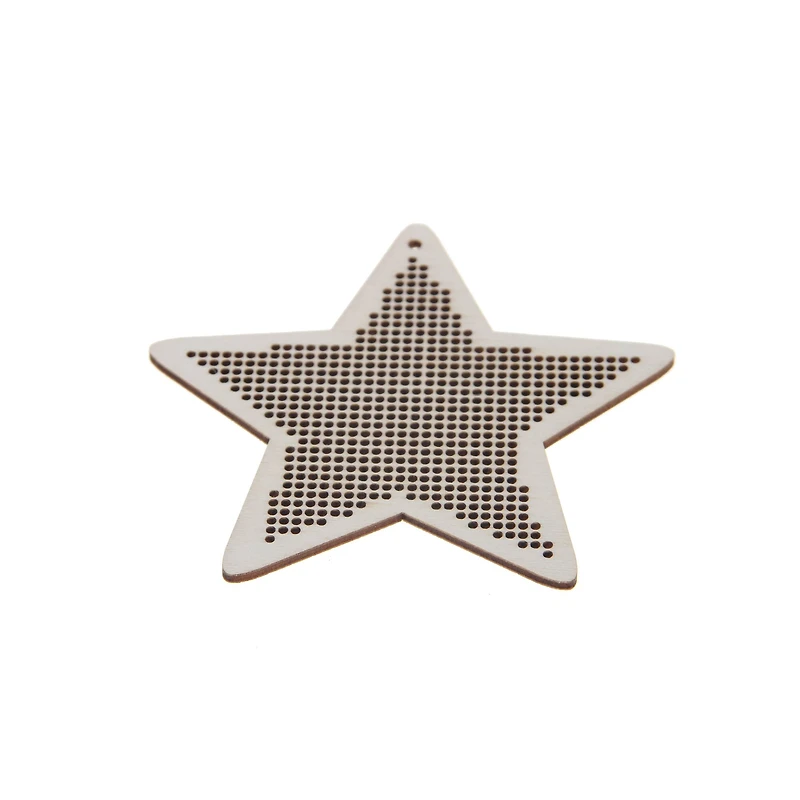 4" Star Cross Stitch Wood Canvas, 4ct. by Loops & Threads®