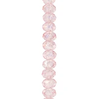 Pink Faceted Large Hole Glass Rondelle Beads by Bead Landing