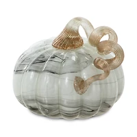 Glitzhome® Small Marble Glass Pumpkin, Gray