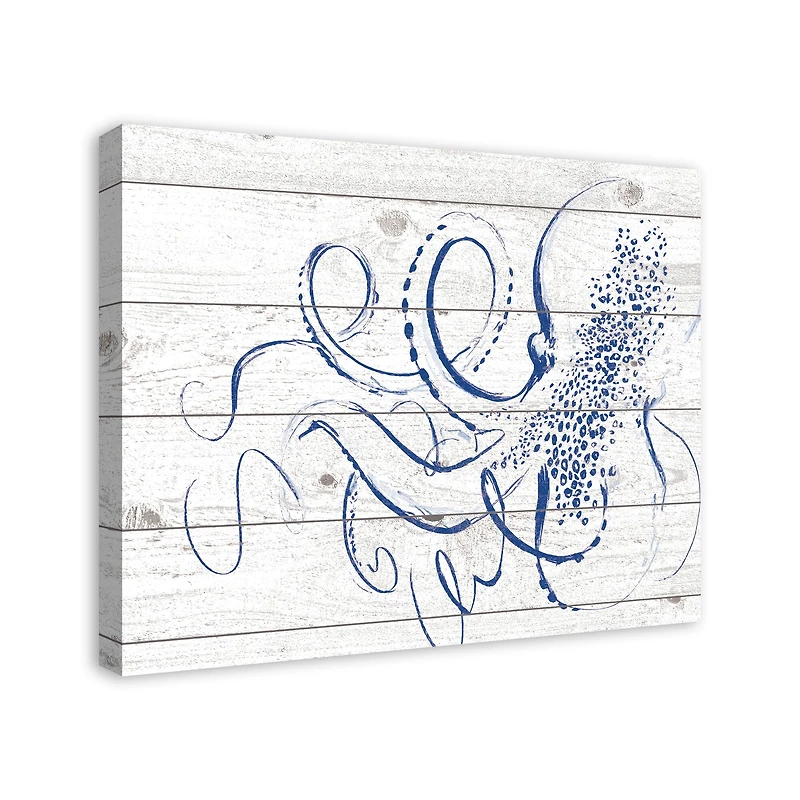 Navy Octopus Canvas Wall Art