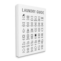 Stupell Industries Minimal Laundry Guide Cleaning Chart Helpful Symbols Canvas Wall Art