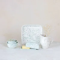 Hello Honey® 6.5" Mint & Pink Splatterware Enameled Metal Pitcher