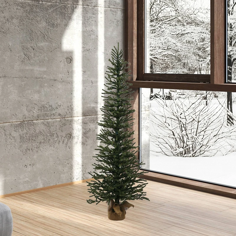 4ft. Unlit Pine Artificial Christmas Tree in Burlap Base