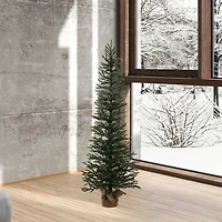 4ft. Unlit Pine Artificial Christmas Tree in Burlap Base