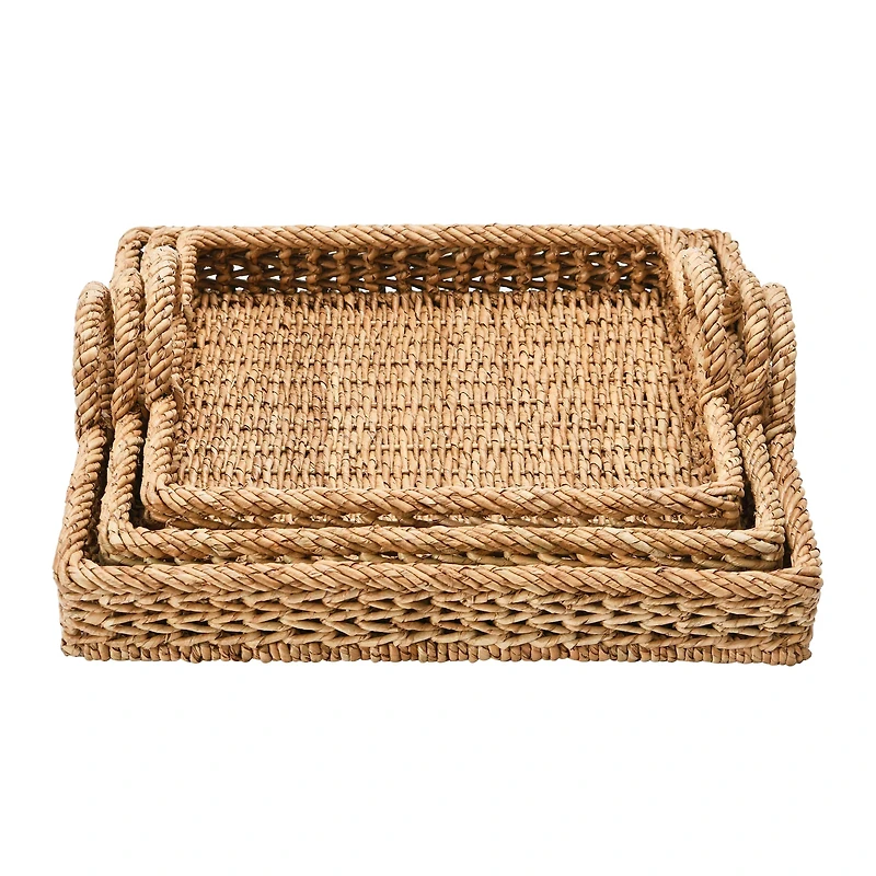 Hello Honey® Decorative Water Hyacinth Tray Set