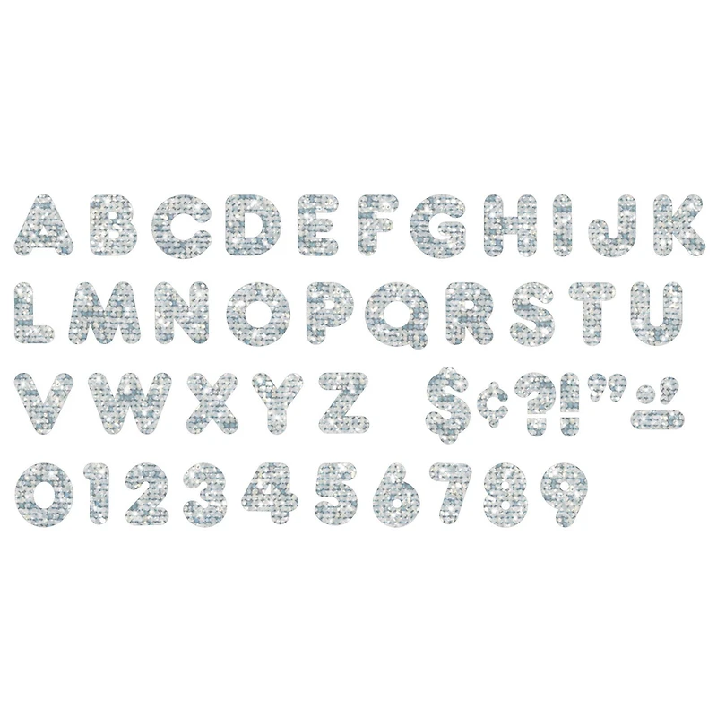 Trend Enterprises® 4" Silver Sparkle Casual Uppercase Ready Letters®, 3 Packs of 71