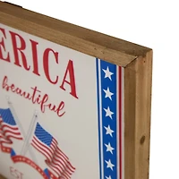 15.75" America the Beautiful Patriotic Framed Wall Sign