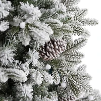 7.5ft. Pre-Lit Flocked Alaskan Artificial Christmas Tree, White LED Lights
