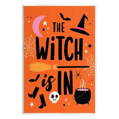 Stupell Industries Witch Is In Bold Cauldron Phrase Wall Plaque Art