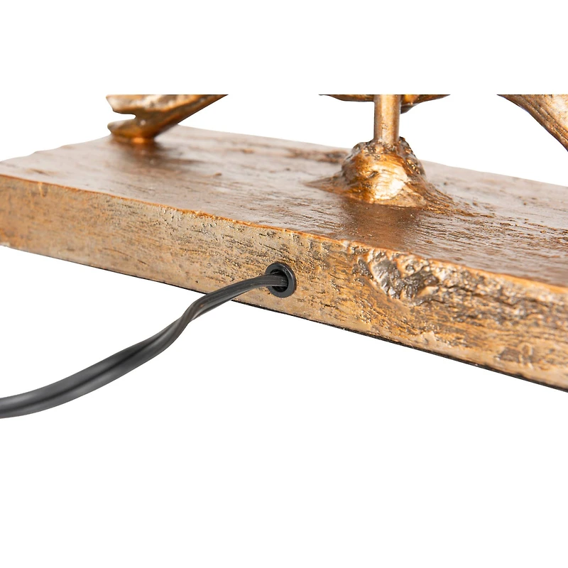 Hello Honey® 12.2" Birds on Branch Table Lamp with Rectangle Flax Shade