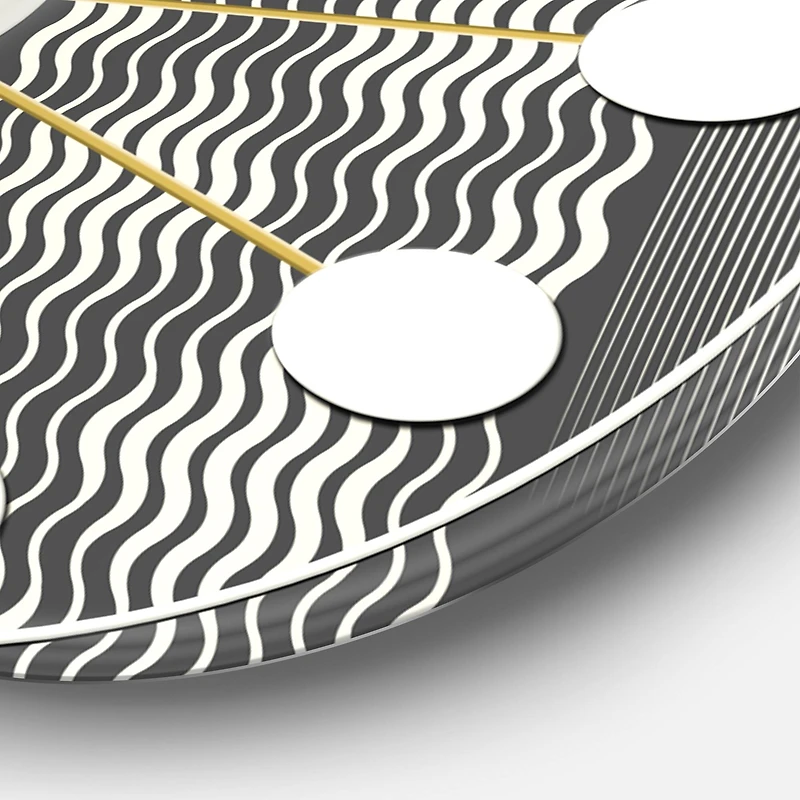 Designart 'Mimimal Black And White Design Ii Mid-Century Modern Wall Clock