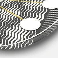 Designart 'Mimimal Black And White Design Ii Mid-Century Modern Wall Clock