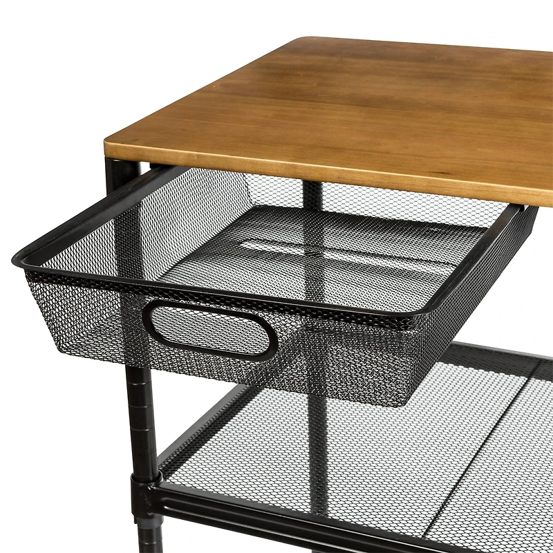 Honey Can Do Black Matte Rolling Storage Cart