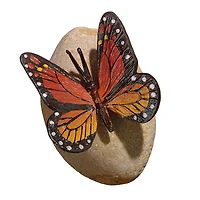 Design Toscano 6" Viceroy Monarch Butterfly on Rock Statue