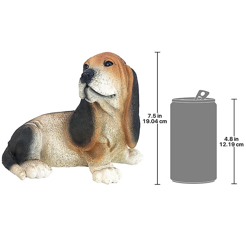 Design Toscano 9" Black & Brown Basset Puppy Dog Statue