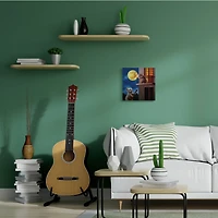 Stupell Industries Rabbit Serenading Bunny on Balcony Night Sky Canvas Wall Art