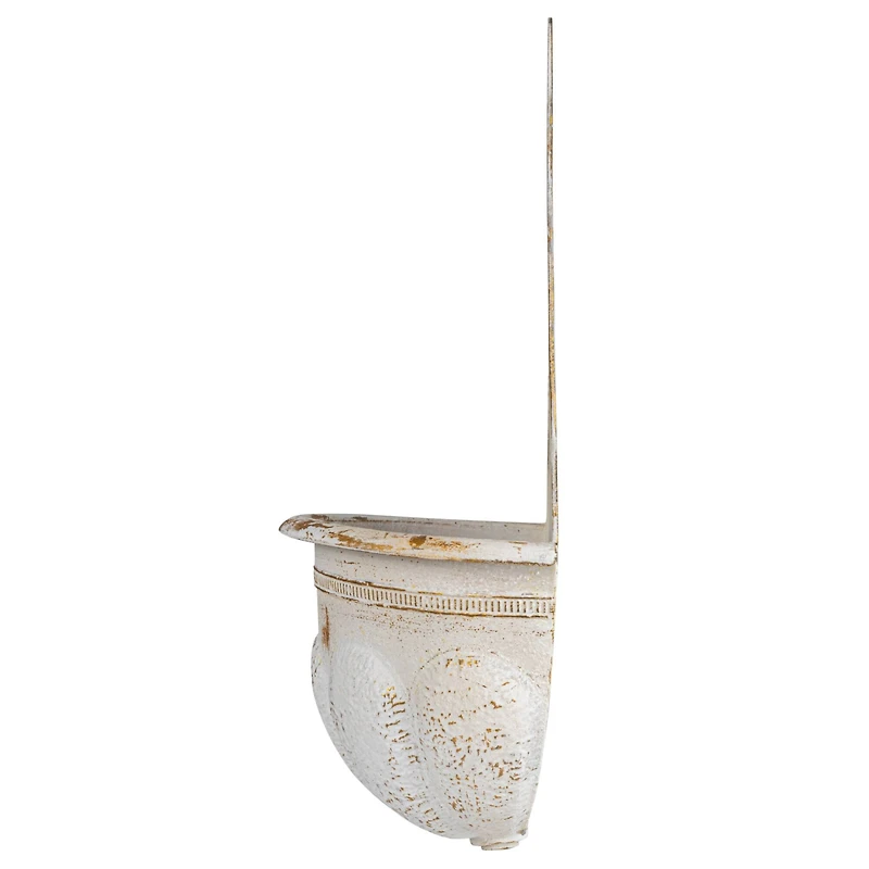 Hello Honey® 28.5" White Distressed Finish Metal Wall-Mounted Planter