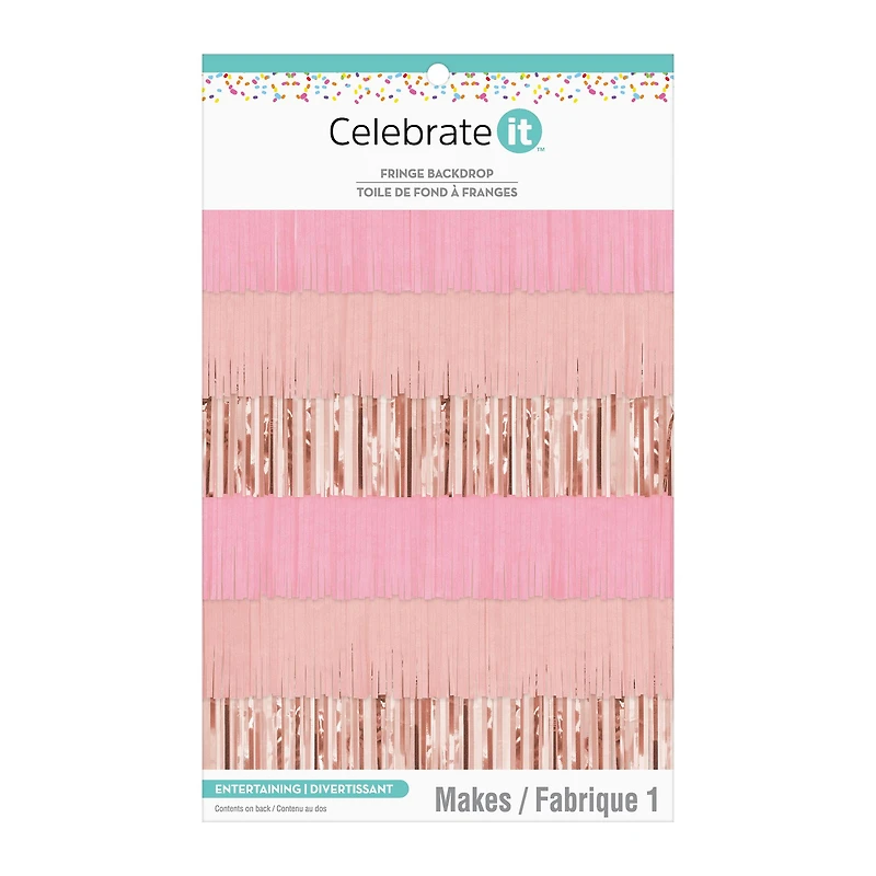 72" Pink Fringe Backdrop by Celebrate It™