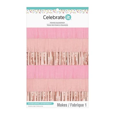 72" Pink Fringe Backdrop by Celebrate It™
