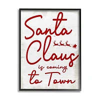 Stupell Industries Santa Claus Coming to Town Phrase Framed Giclee Art