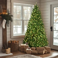 7.5ft. Pre-Lit PowerConnect™ North Valley Spruce Artificial Christmas Tree, Light Parade® LED Lights