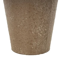 15.75" Brown Metal Antique Inspired Vase with Handle