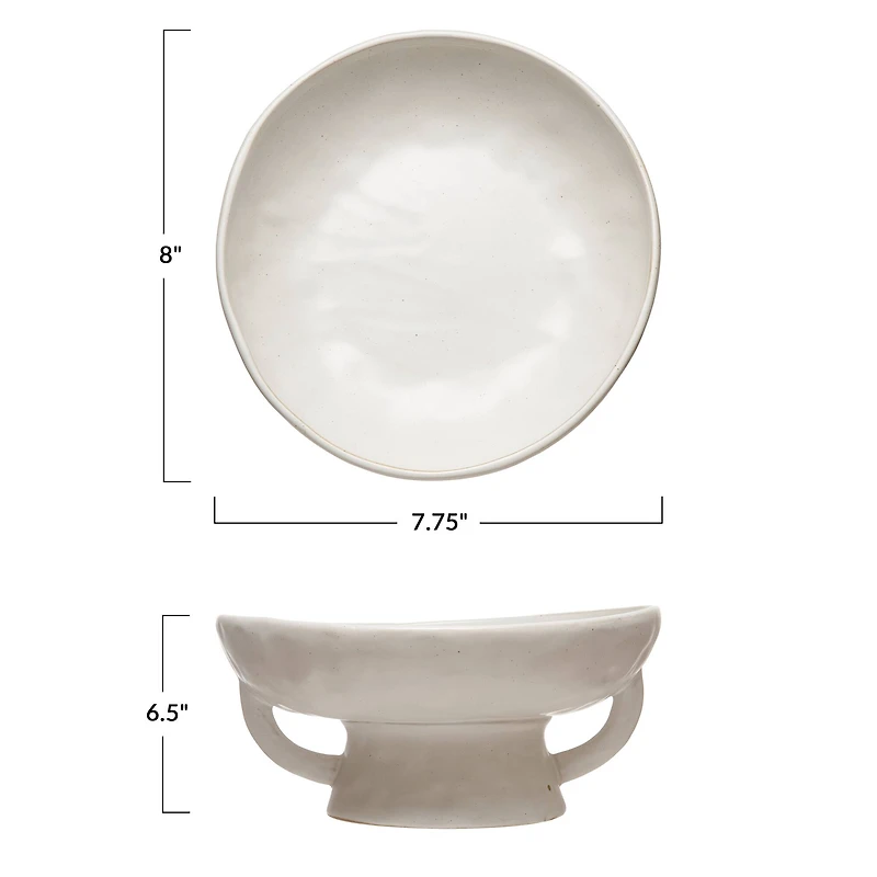 Hello Honey® 8" Wide White Stoneware Bowl