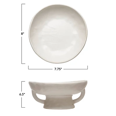 Hello Honey® 8" Wide White Stoneware Bowl