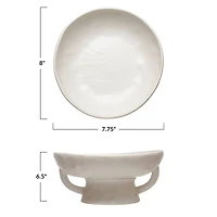 Hello Honey® 8" Wide White Stoneware Bowl