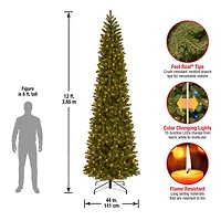 ft. Pre-lit Feel Real® Downswept Douglas Fir Pencil Artificial Christmas Tree