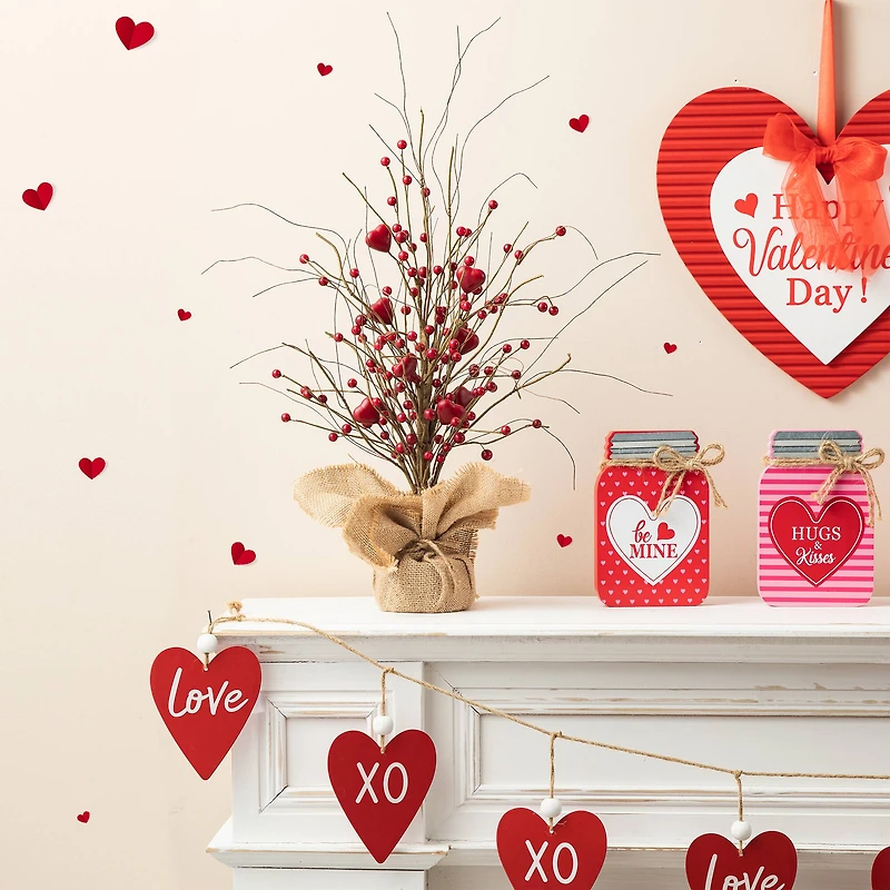 Glitzhome® 18" Valentine's Berry Heart Table Tree