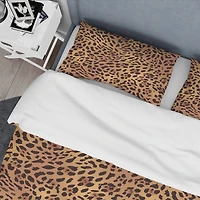 Designart 'Leopard Fur Safari III' Mid-Century Duvet Cover Set
