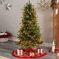 6ft. Pre-Lit Montreal Spruce Artificial Christmas Tree, White LED Lights