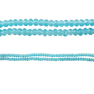 Glass Faceted Rondel Beads by Bead Landing®, 3mm