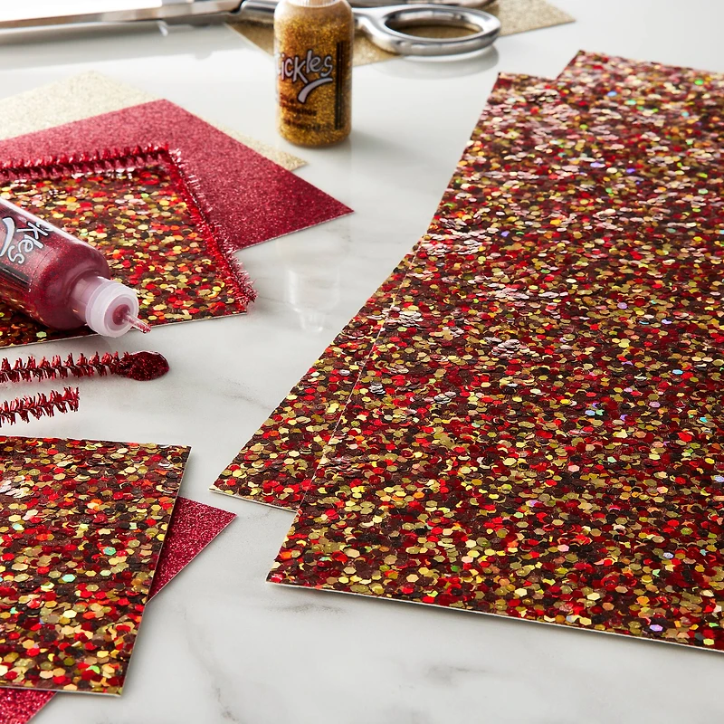 24 Pack: Signature™ Fire Opal Glitter Paper by Recollections™, 12" x 12"