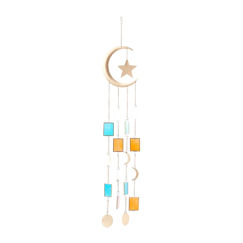 Gold Contemporary Moon and Sun Windchime