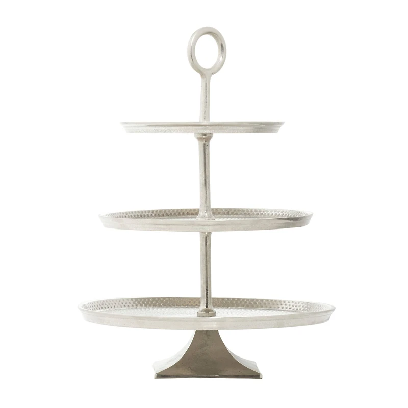Gold Aluminum Glam 3-Tier Tray Stand
