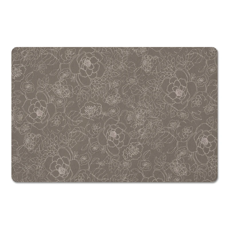Line Floral Floor Mat