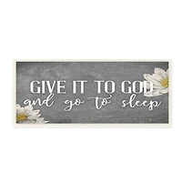 Stupell Industries Give It to God Phrase Rustic Distressed Grey Wood Wall Plaque