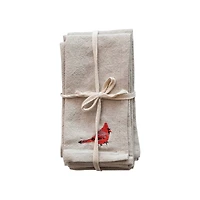 Hello Honey® 18" Cotton & Linen Embroidered Bird Napkin Set