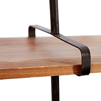 37" Brown Wood Industrial Wall Shelf