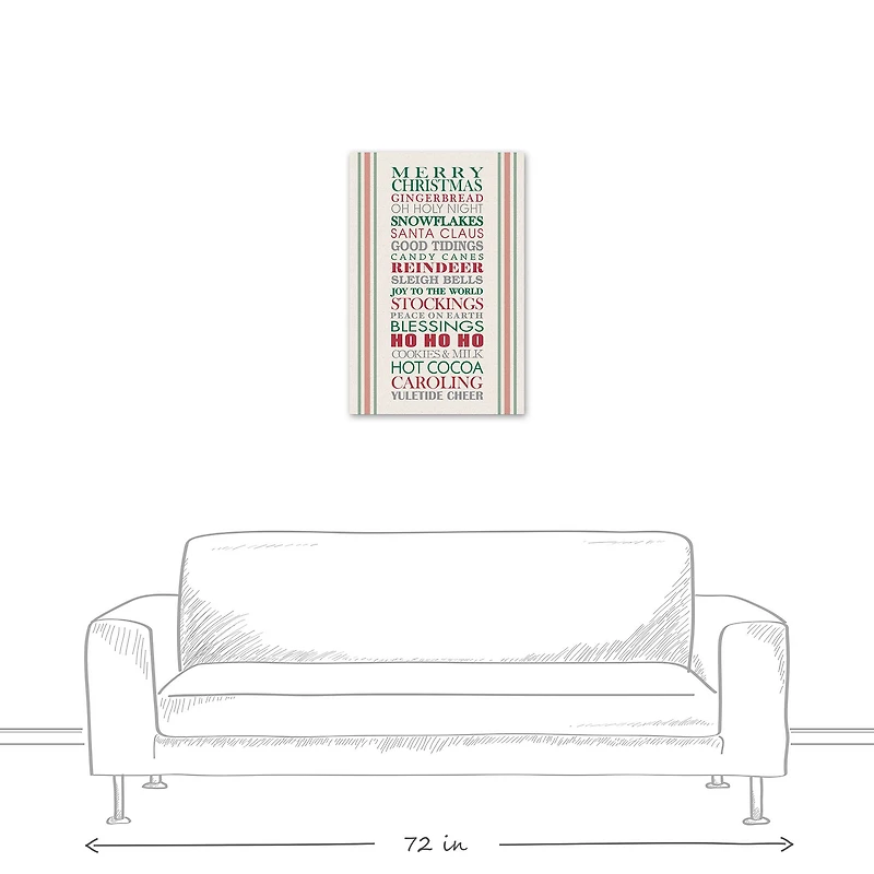 Holiday Words Canvas Wall Art