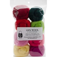 Wistyria Editions Zinnias Wool Roving Rolls, 2oz.